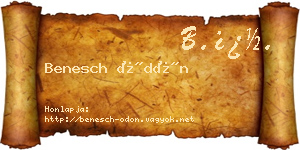 Benesch Ödön névjegykártya